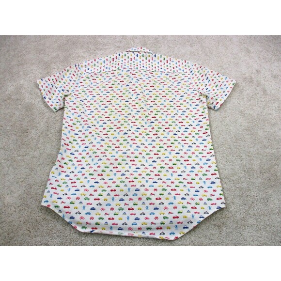 Naked & Famous Shirt Men Small Multicolor Cars All Over Print Casual Button Up * - Picture 5 of 11